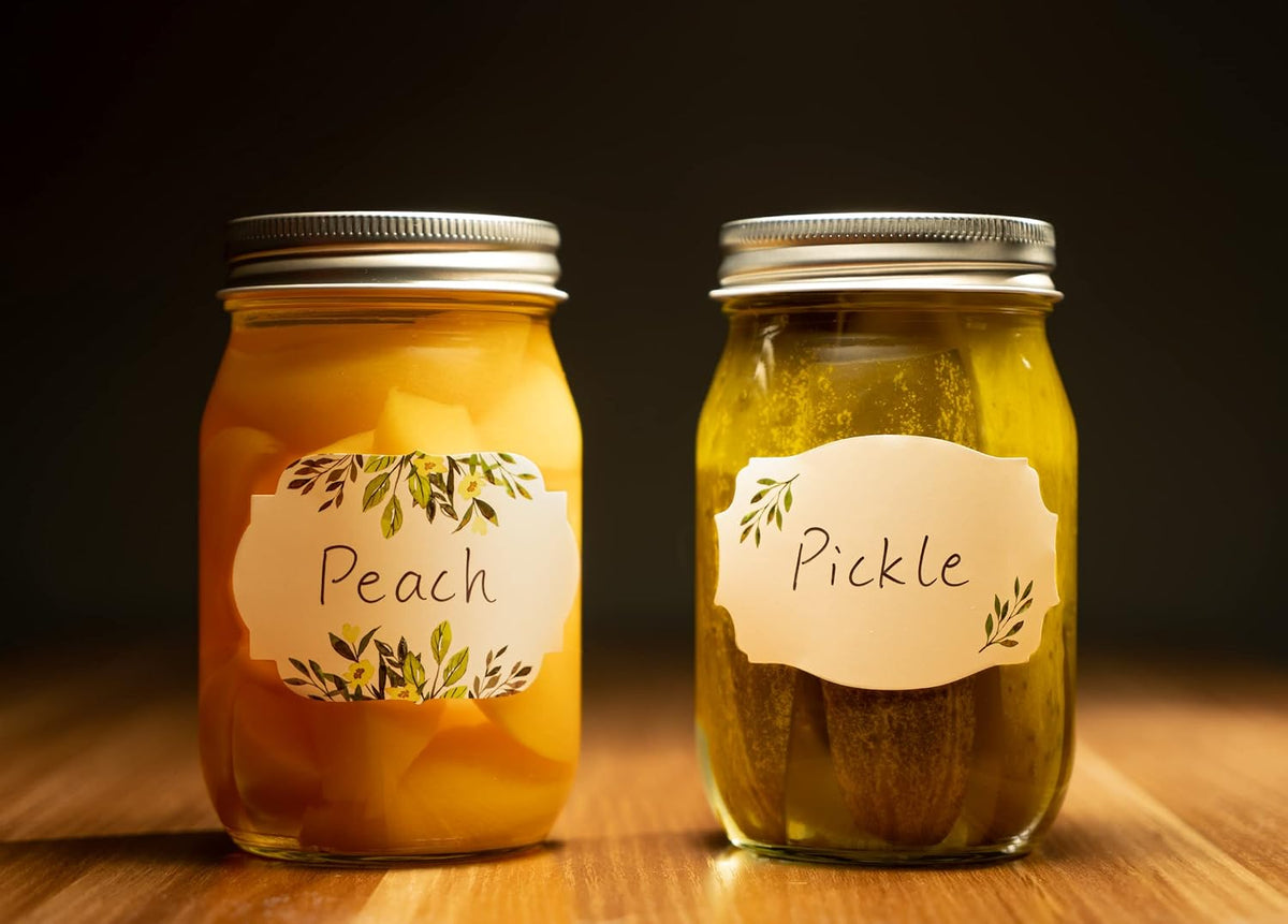 MONEST Waterproof Label Stickers for Jars and Lids, Pantry, Mason Jar, Canning, Spice, Bottle Labels (Red Tulip 2"x3")