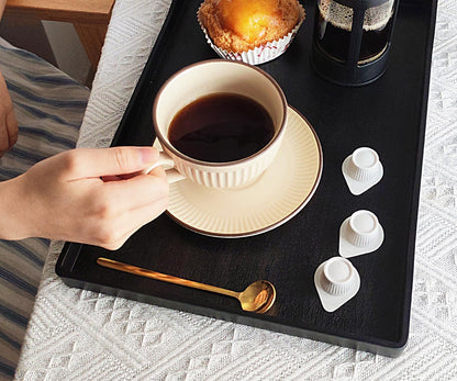 White Serving Tray (13.5 x 9.6 inch) for Serving Accessory, Elegant & Stackable Plastic Tray for Spa, Coffee, Drinks, Tea, Bar, Party, Seasoning, Perfume and Display Use.
