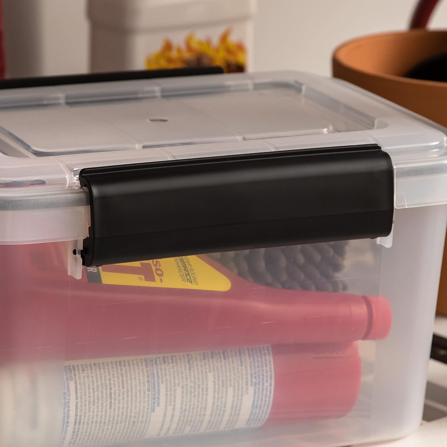 IRIS USA WeatherPro Storage Bins with Lids, 47 Qt, Gasket Seal, 2 Pack | Airtight gasket helps protect clothing, shoes, crafts, keepsakes, and household supplies from moisture and dust.
