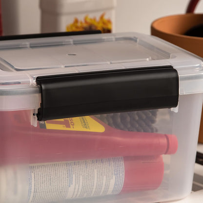 IRIS USA WeatherPro Storage Bins with Lids, 47 Qt, Gasket Seal, 2 Pack | Airtight gasket helps protect clothing, shoes, crafts, keepsakes, and household supplies from moisture and dust.