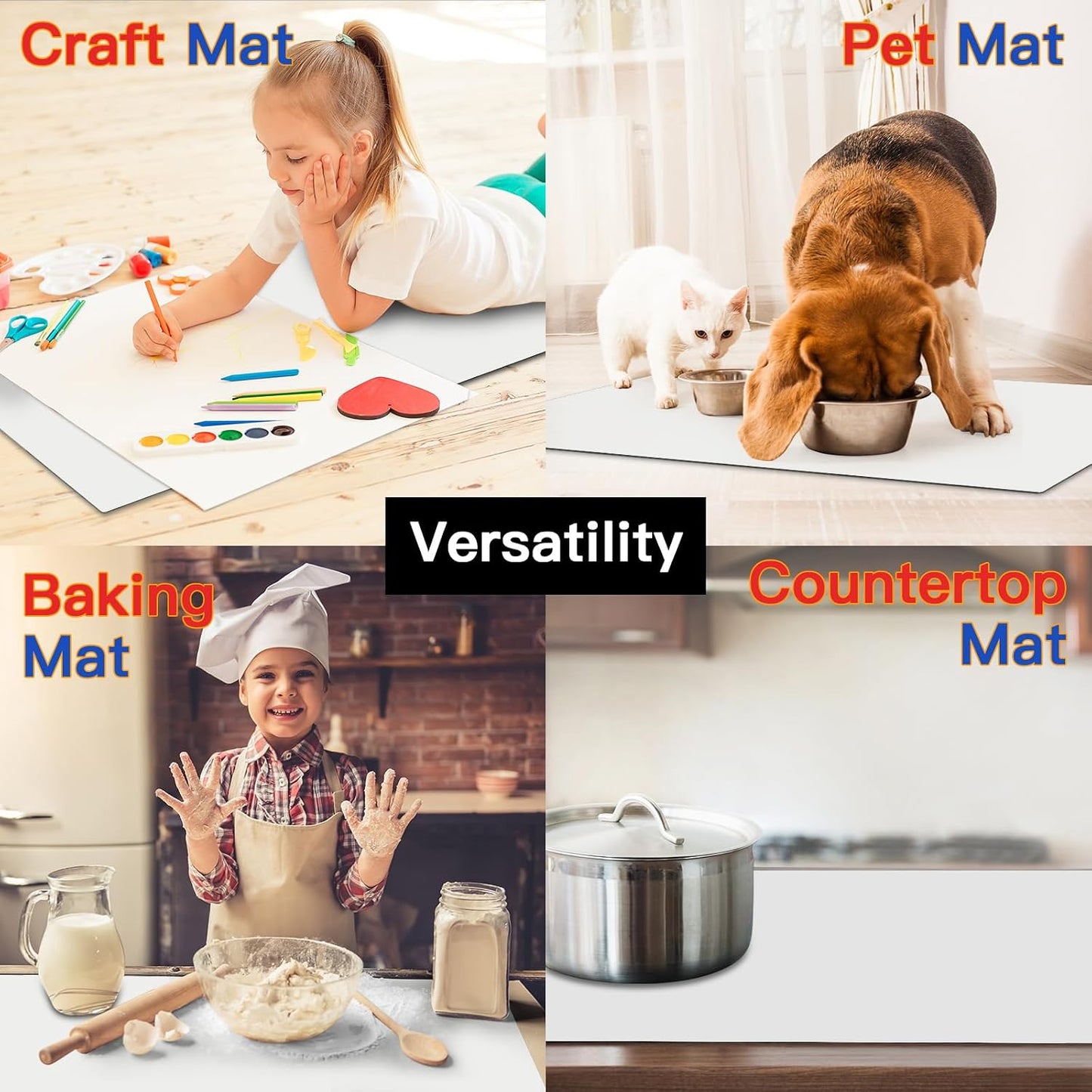 Silicone Mats for Kitchen Counter, 47.3"x23.6"x0.08" Largest Heat Resistant Mat Kitchen Island Waterproof 2MM Thick Countertop Protector Mat Nons-slip Extra Large Counter Mat (Black)