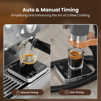 Maestri House S2 Espresso Coffee Scale with Timer, Barista Kit, 2kg/0.1g