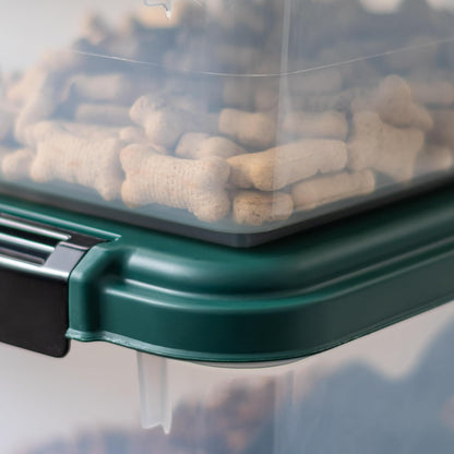 IRIS USA Remington Dog Food Storage Container, 30 lbs, 11 lbs, Airtight, Stackable, Wheels, Food Storage, Treat Box, 2-Cup Scoop