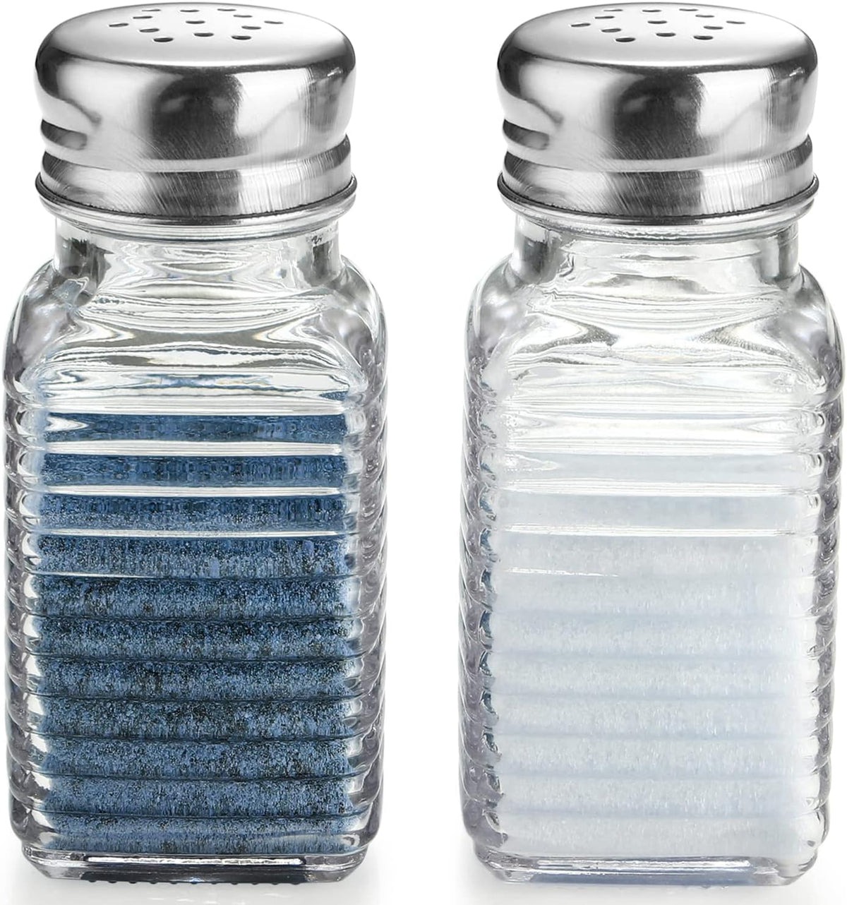 Salt and Pepper Shakers Set,Farmhouse Glass Spice Jars Kitchen Gadgets