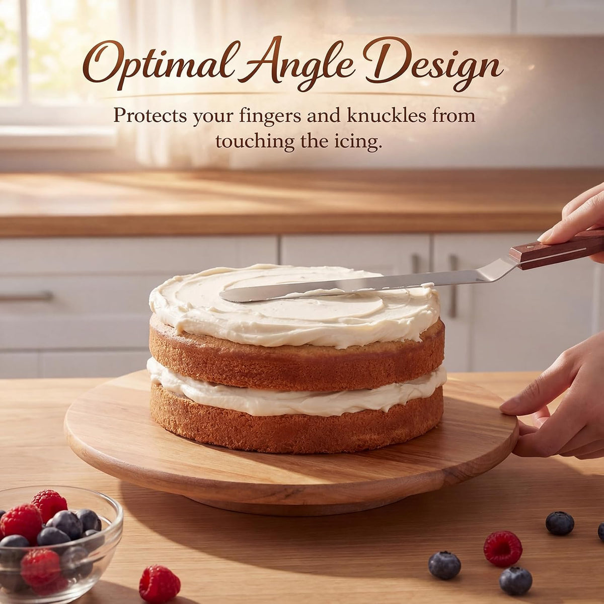 11 Pcs Angled Cake Icing Spatula Set, with Dough Scraper, Offset Spatula