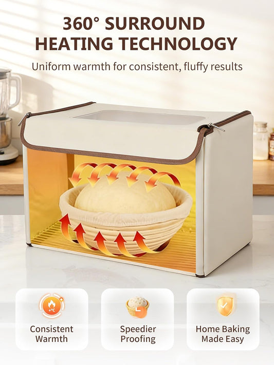 Folding Bread Proofing Box Dough Proofer, Electric Sourdough Warmer with 68-131°F Temp Control & 99H Timer