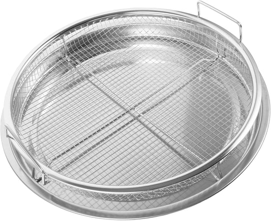 POPETPOP Stainless Steel Barbecue Tray Set for Outdoor Grilling Snacking and Baking Includes Grill Prep Trays Oil Drain Plate