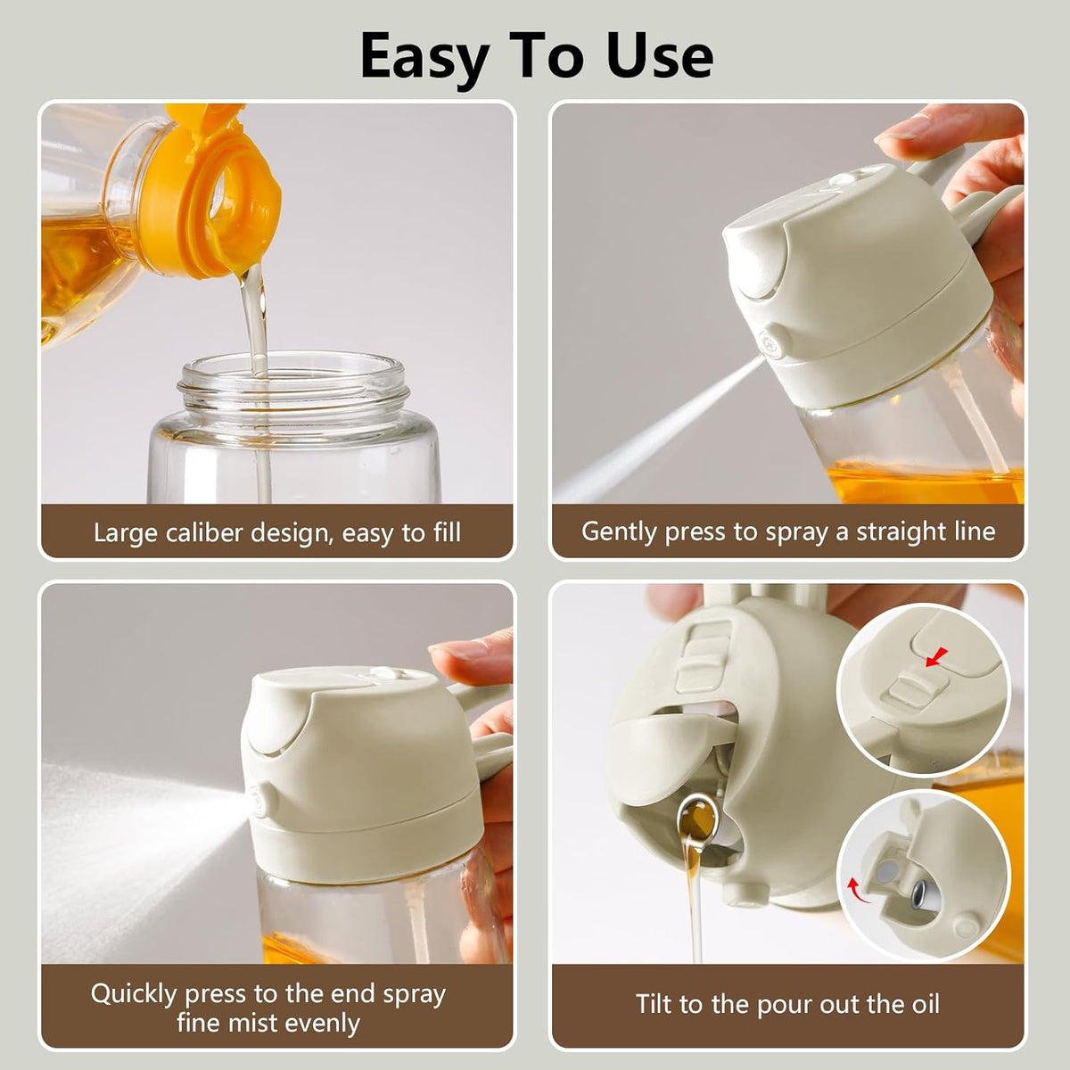 SWEET VIEW Olive Oil Sprayer for Cooking 16oz/470ml