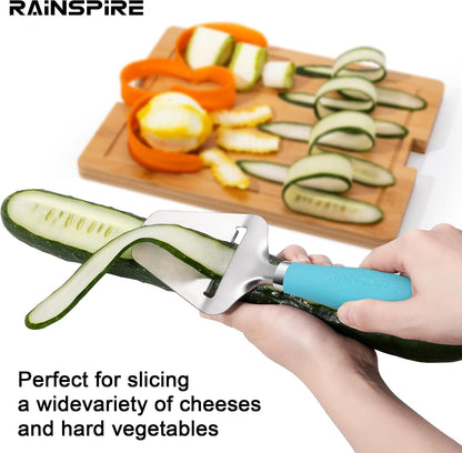 Rainspire Upgraded Non-Stick Cheese Slicers for Block Cheese Multi-Functional Cheese Cutter for Mozzarella, Cheddar, Gruyere Charcuterie Accessories Dishwasher Safe Kitchen Tools, Black
