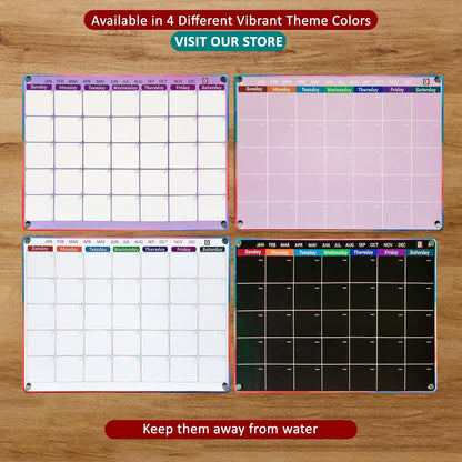 Pink Dry Erase Calendar for Fridge and Wall – Magnetic Acrylic Calendar 16x12 in, Dry Erase Board Reusable for Home or Office with 6 Liquid Chalk Markers | Pink Gifts for Women