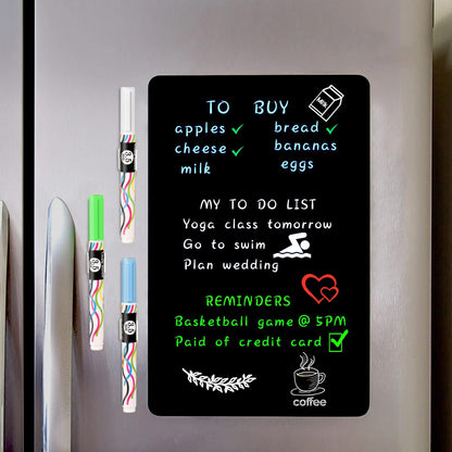 Magnetic Dry Erase Board Fridge White Board Sheet 20x13 inch, Flexible Large Refrigerator Magnets Whiteboard Planner for Home Kitchen, 2 Markers and Eraser