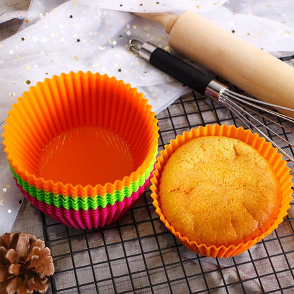 Webake Silicone Baking Cups 4.3 Inch Jumbo Reusable Cupcake Liners, Giant Cupcake Mold Non-stick Extra Large Muffin Pans Big Cupcake Holders (Pack of 12)