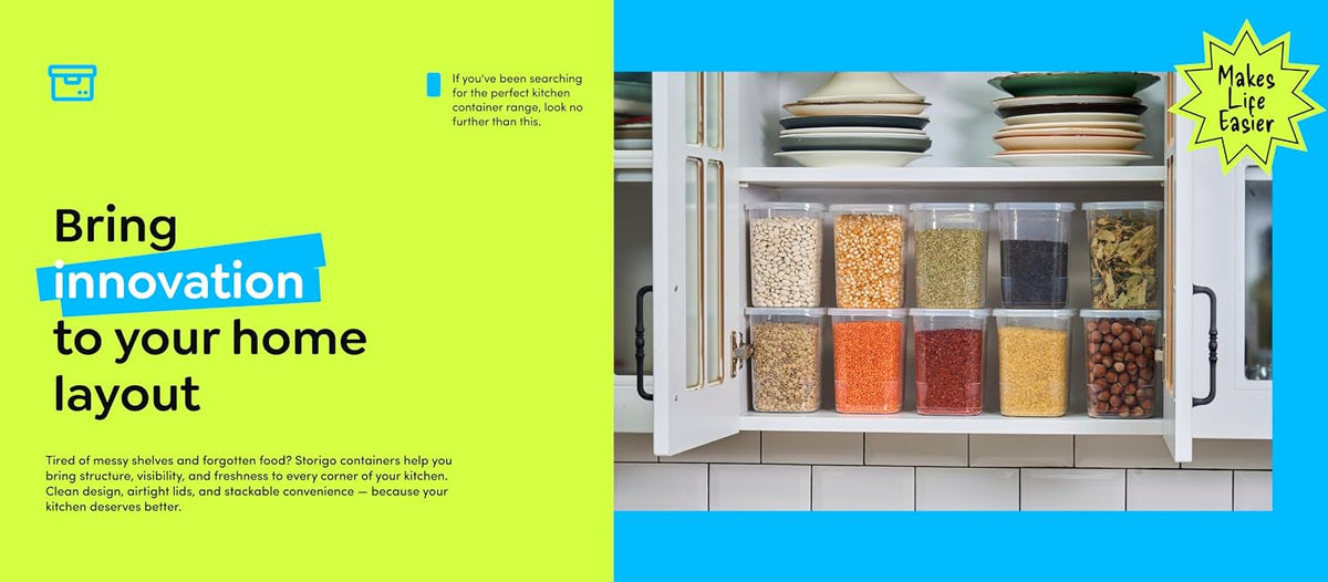 10 Pack 39 oz Airtight Food Storage Containers with Attached Hinged Lids – Stackable BPA Free Plastic Pantry Storage Containers for Flour, Sugar & Cereal – Clear Kitchen Containers