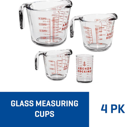 Anchor Hocking Measuring Cup Set (2-Piece, 2-Cup & 4-Cup, dishwasher safe)