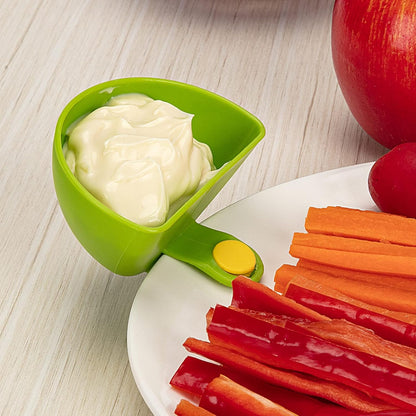 Dip Clip for Bowls Plates 8PCS Plastic Dip Clip Bowl Plate Holder Chip and Dip Serving Set Sauce Holder for Spice Tomato Sauce Salt Veggie Vinegar Ketchup Chips (4 Colors)