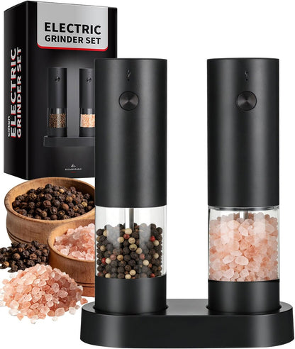 Rechargeable Electric Salt and Pepper Grinder Set 2 Pack, Kitchen Gadgets