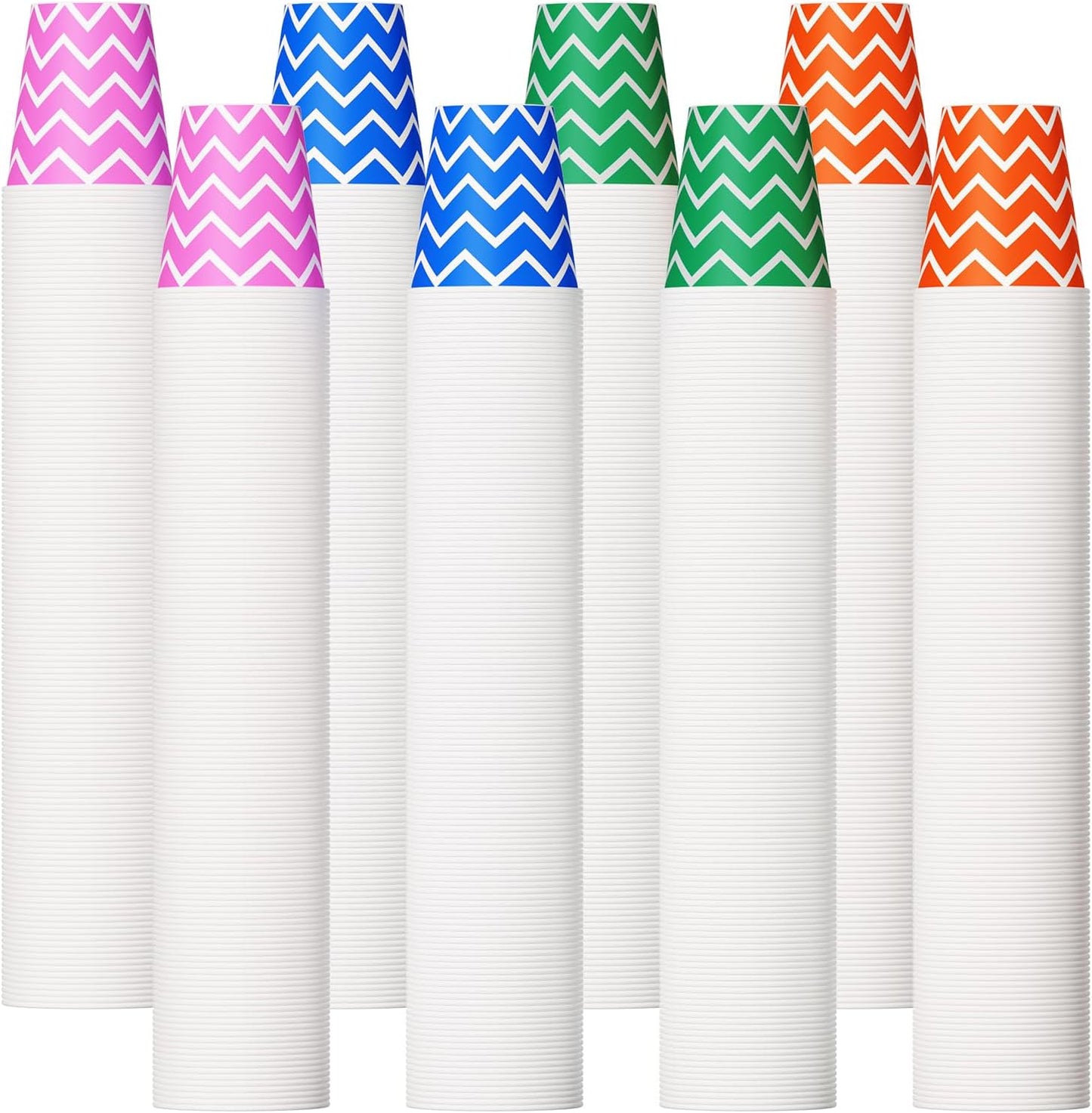 500 Pack 5oz Paper Cups, Multicolor Paper Disposable Cups, Small Mouthwash Cups, Cold Beverage Drinking Cup for Party, Travel and Event (Strip)