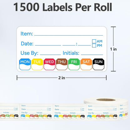 500 Pcs 1 inch X 2 inch Restaurant Quality Shelf Life Food Rotation Labels, Self-Adhesive Removable for Reusable Containers, Food Safety Date Sticker, Leftover Labels (1 * 2in-500pc-Yellow6)