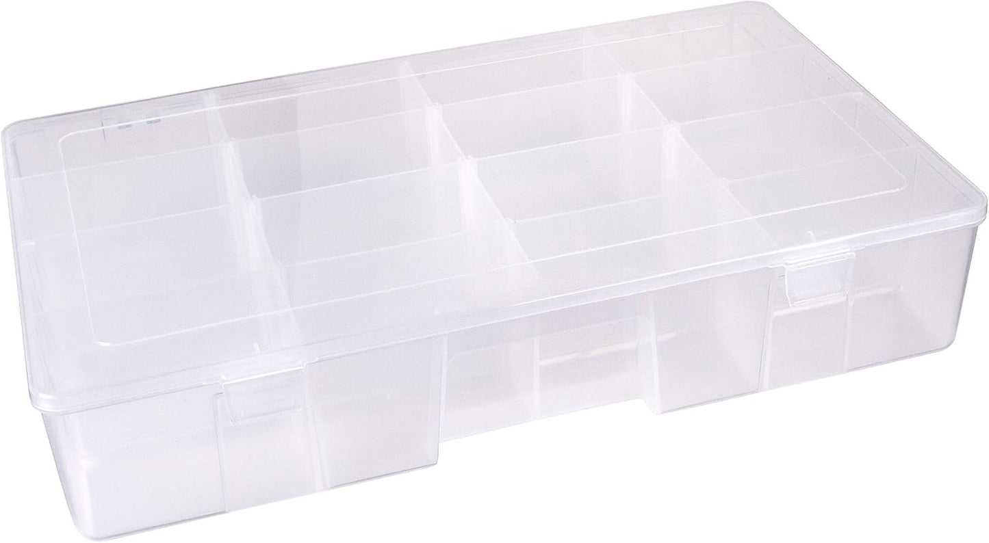 ArtBin Large Solutions Box Clear Art & Craft Organizer with Dividers - Plastic Storage Case for Convenient and Versatile Storage - Ideal for Various Craft Supplies