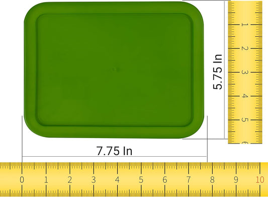 Replacement Lids fits Pyrex 3-Cup Glass Food Storage Container Bowls, (7.75 x 5.75-Inch) Plastic Rectangle Lids Covers for Pyrex 7210-PC, Airtight & Leakproof (4-Pack, Turquoise)