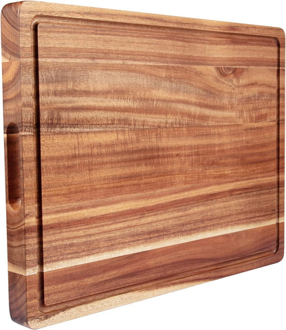GlowSol Extra Large Acacia Wood Cutting Boards for Kitchen, 24 x 18 Inch
