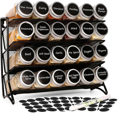 DIDITIME Spice Jars with Label, 4oz Empty Square Seasoning Containers