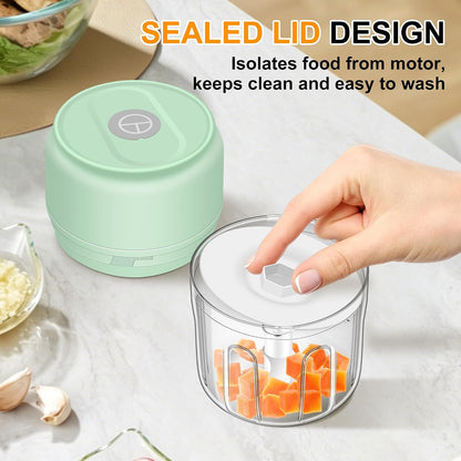 Garlic Chopper, 250ML Garlic Mincer, Electric Mini Food Processor