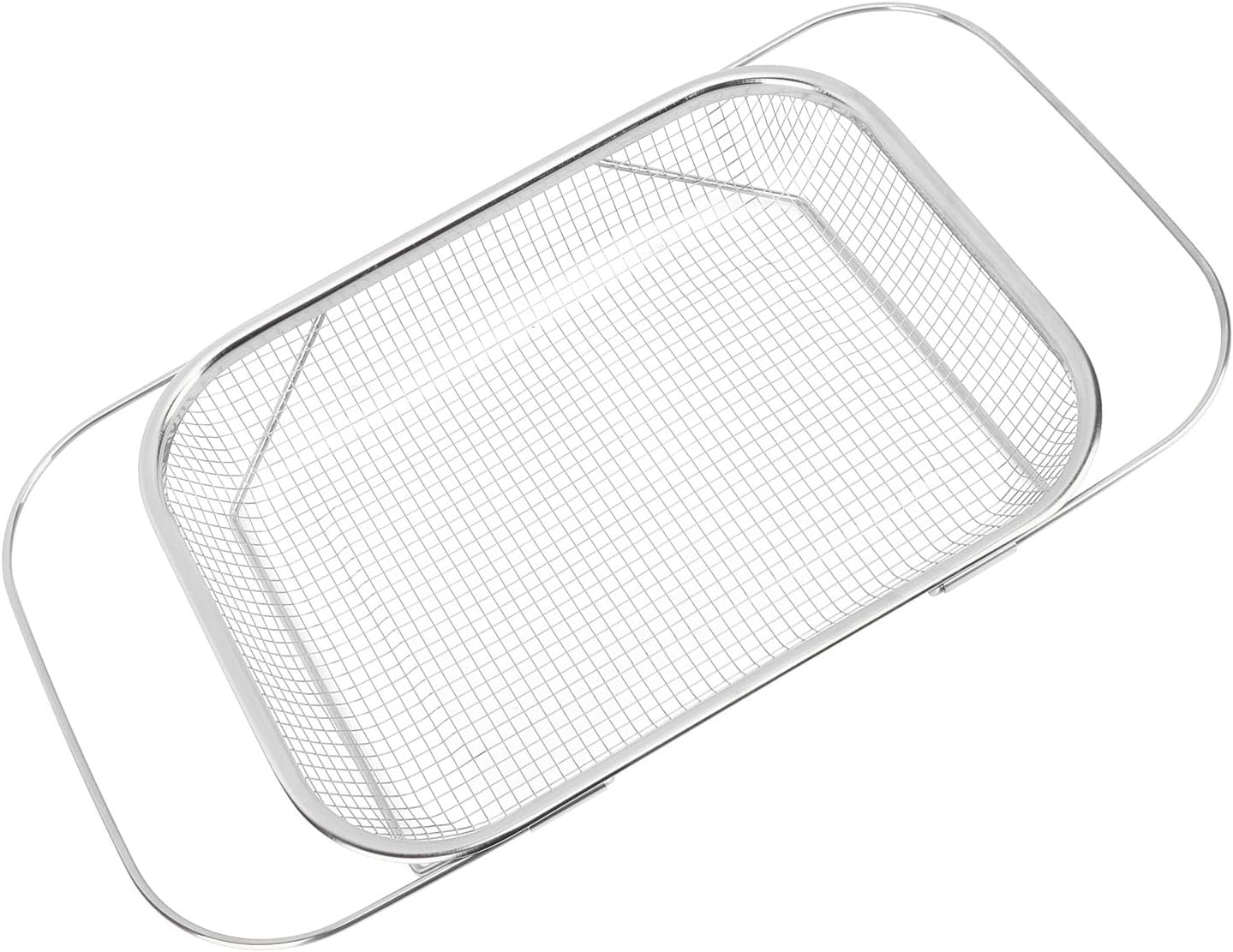 Over the Sink Colander, Expandable Baskets with Fine Mesh Strainer Handle Stainless Steel Rectangle Kitchen Colanders for Strain Drain Rinse Fruits Vegetables Pasta New Home Essentials (Silver)