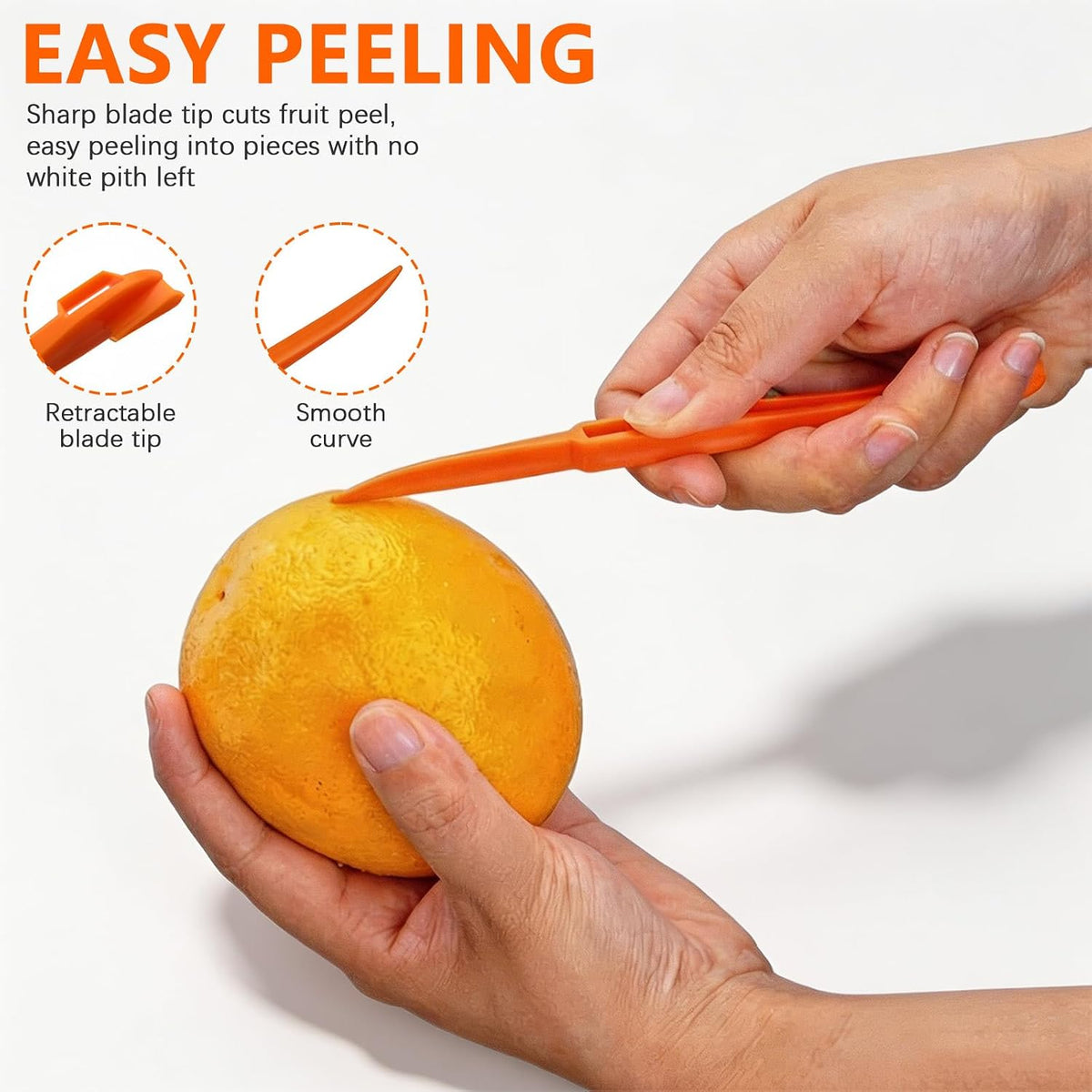 10 Pcs Orange Peeler Tools, Plastic Orange Peeler