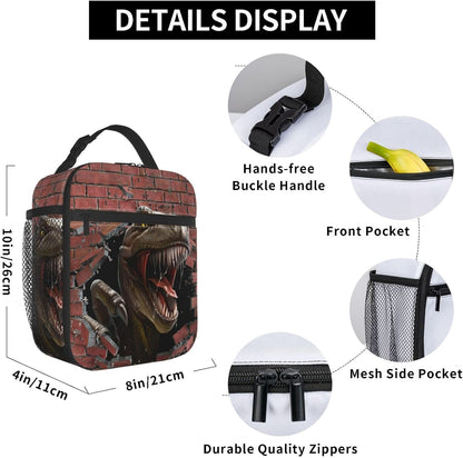 Black Cat Reusable Lunch Box Food Bag Insulated Lunch Bag for Teenage Boys Girls School Beach
