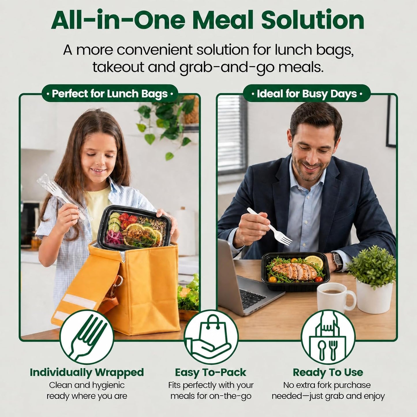 Meal Prep Containers 24oz-100 Pack (200-Piece) Reusable Food Storage Containers with Lids Microwave, Freezer, Dishwasher Safe - Leakproof & BPA Free Durable Plastic Bento Box for To Go Take Out