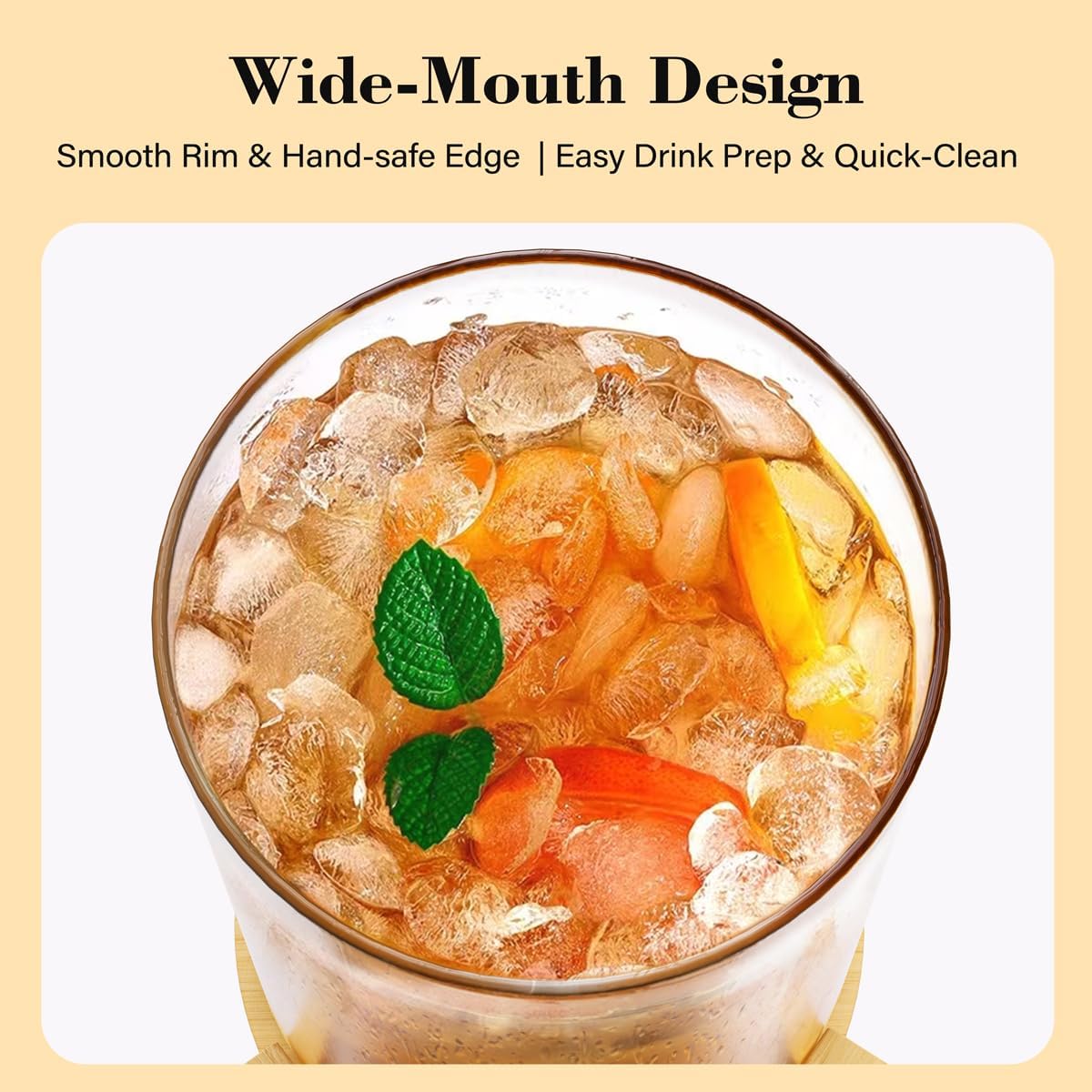 1.2 Gallon Glass Drink Dispenser For Parties, beverage dispenser with Bamboo wood stand And Stainless Steel Spigot, Juice or lemonade dispenser Laundry Detergent Dispenser (2 PACK)