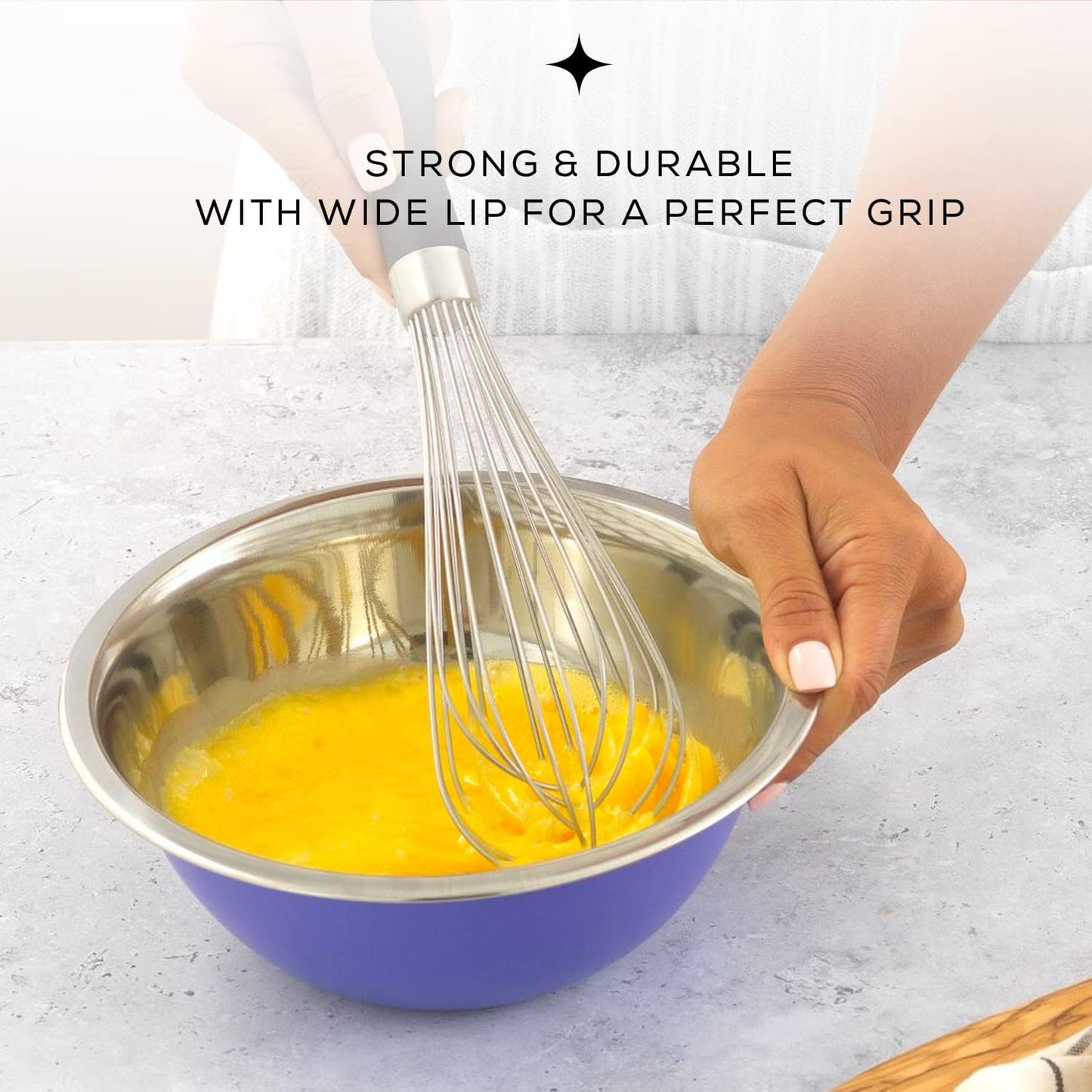 JoyJolt Stainless Steel Mixing Bowl Set - 6 Piece Nesting Bowls, 5qt to 0.5qt, Ideal for Kitchen, Cooking, Baking and Storage