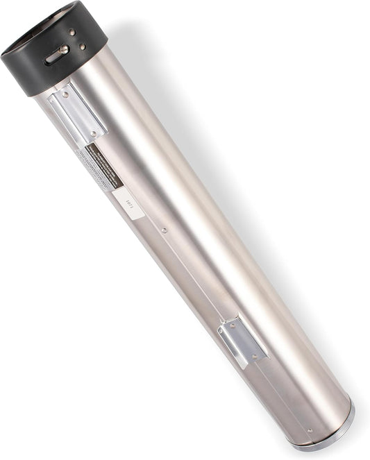San Jamar Pull-Type Cup Dispenser 12-24 Oz. Cups for Restaurants, Home, and Office, Plastic, 23.5 Inches, Silver