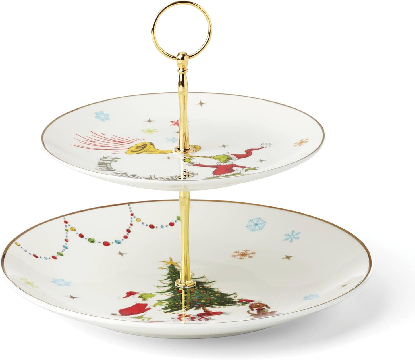 Lenox 898096 Merry Grinchmas Chip & Dip Bowl, Christmas Dishes, Festive Holiday Serveware