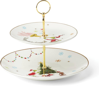 Lenox 898096 Merry Grinchmas Chip & Dip Bowl, Christmas Dishes, Festive Holiday Serveware