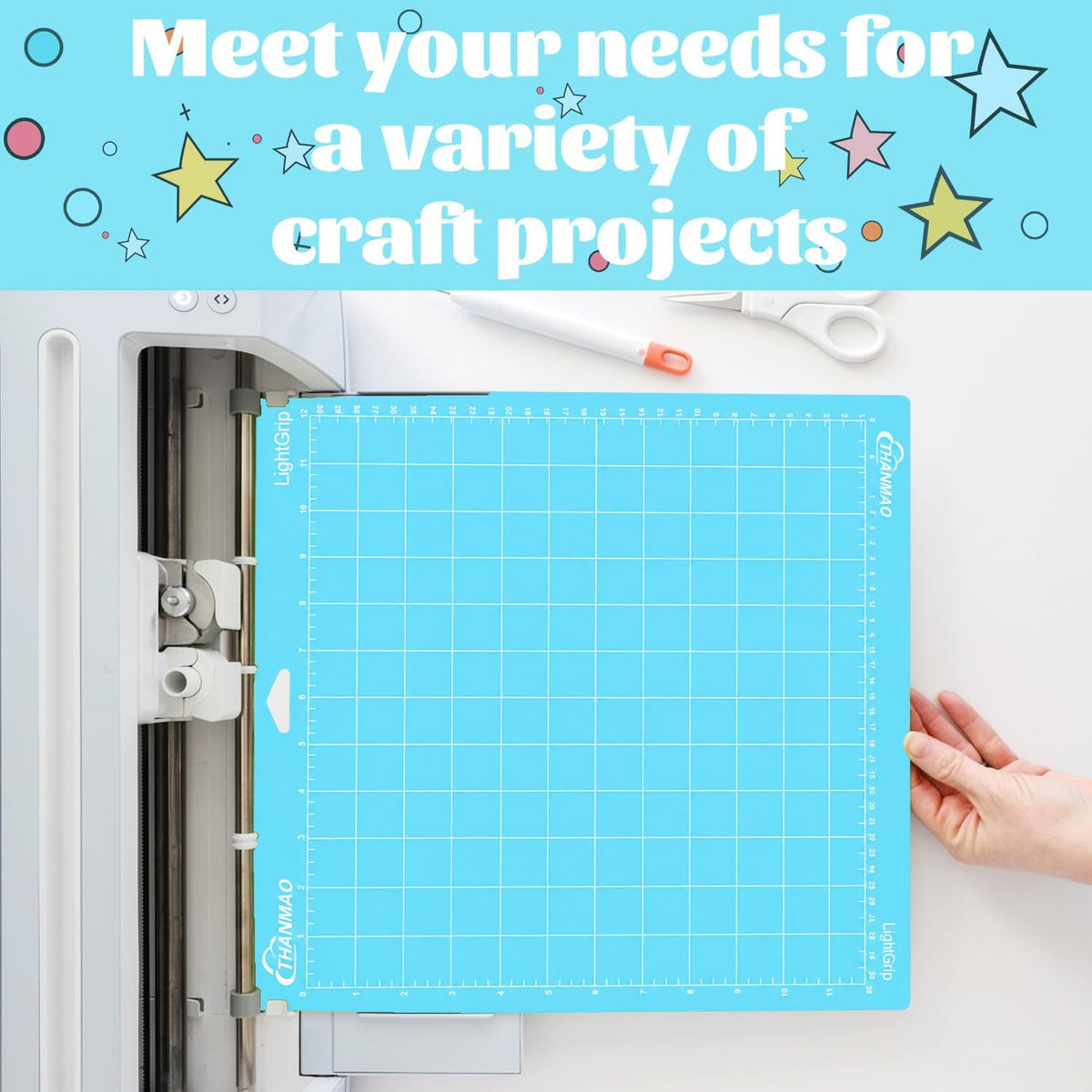 THANMAO Standard Grip Cutting Mat 3 Pack,12"x12" Standard Grip Cutting Mats for Cricut Maker 3//Explore 3/Air 2/Air/One，Replacement Accessories Card for HTV/Cardstock/Paper/Adhesive Vinyl