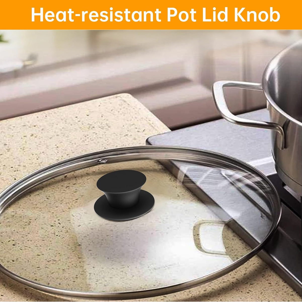 2Pcs Universal Pot Lid Replacement Knobs, Silicone Pan Lid Handles