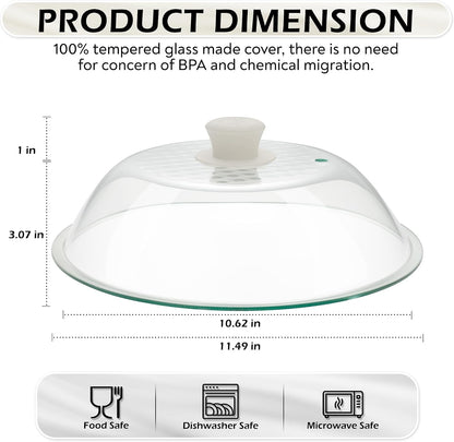 OEC Lighter Weight Tempered Glass Microwave Splatter Cover - 11.5 inch