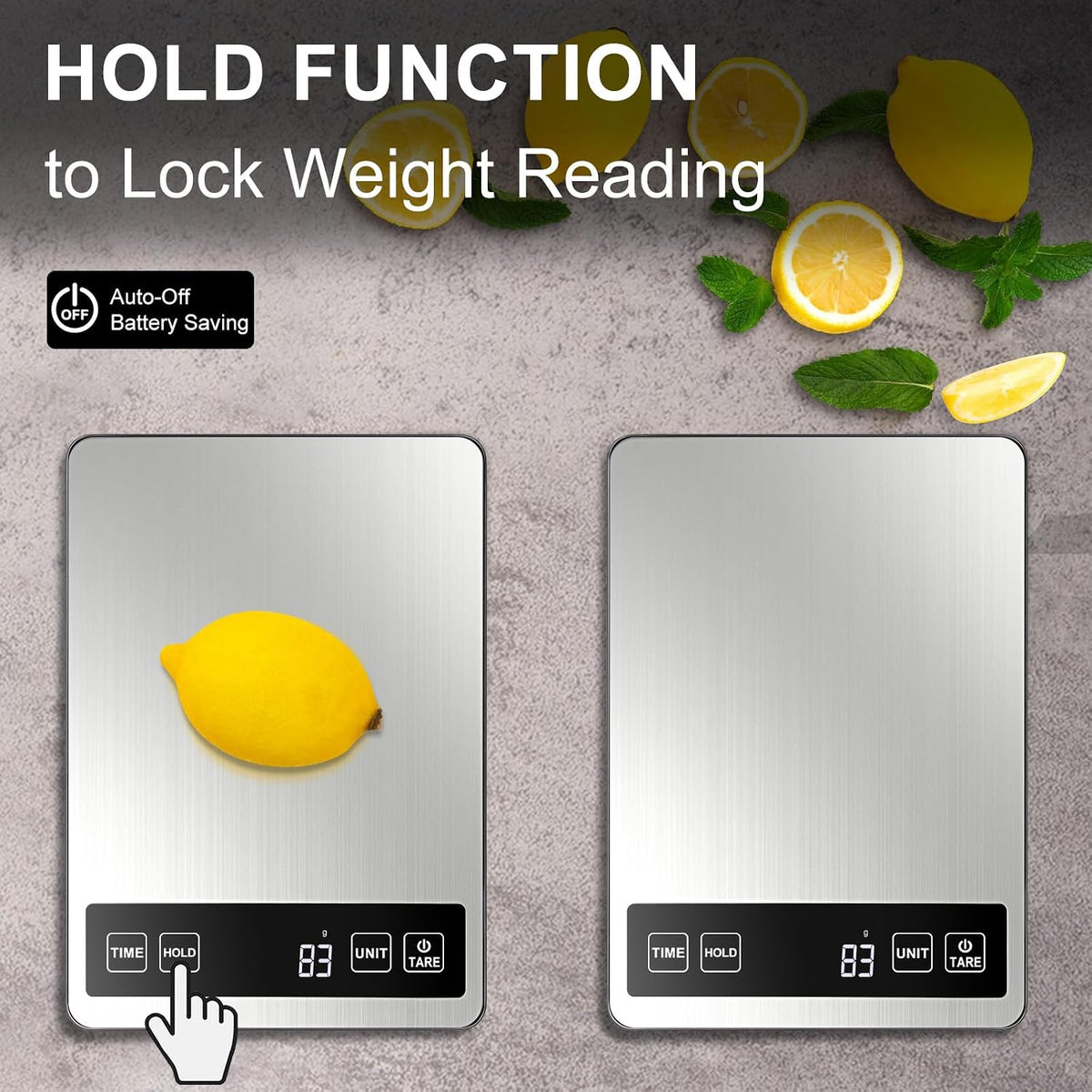Fuzion Food Scale, 22lb/0.1oz Digital Kitchen Scale - 7 Units, Tare & PCS