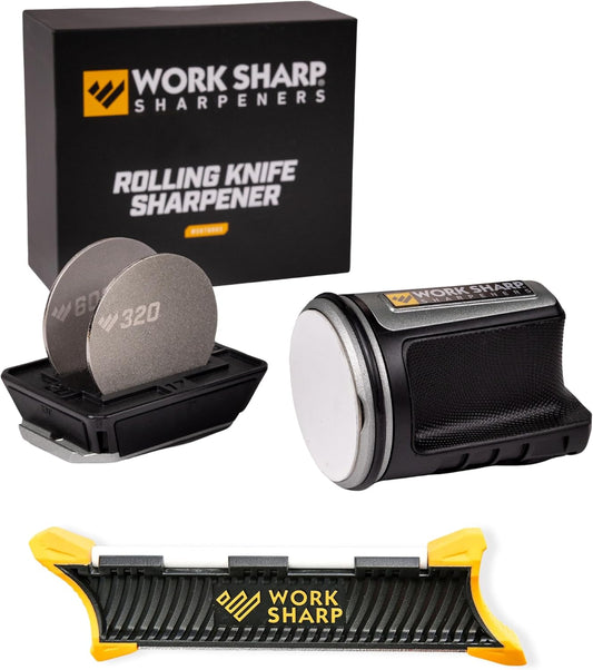 Work Sharp Rolling Knife Sharpener plus Portable Pocket and Hunting Knife Sharpener
