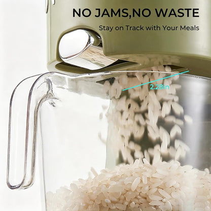 UFORU Rice Dispenser 11Lbs, Slim Rice Storage Container for Small Space, BPA-Free Clear Dry Food Dispenser Sealed Moisture Proof, Grain&Cereal Storage Bucket for Kitchen Pantry Household, Cream White