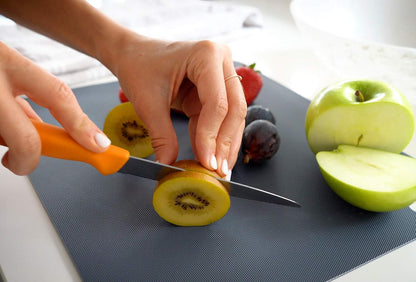 Dexas Heavy Duty Cutting Board Grippmat, Flexible Cutting Boards for Kitchen, Set of 4, Non Slip Plastic Board Cutting Mat 11.5 by 14 Inches Gray, Red, White and Green Set, Kitchen Gadgets