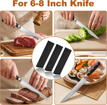 Universal Knife Sheath Cover 3 Pack, Black Chef Knife Guard Protector