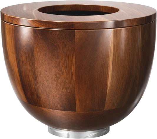 LOVIVO Premium Acacia Wood 5 Quart Mixing Bowl with Splash-Proof Lid, Compatible with KitchenAid 4.5-5 Qt Tilt-Head Stand Mixers, Wooden Bowl for Stand Mixer with Stainless Steel Locking Base