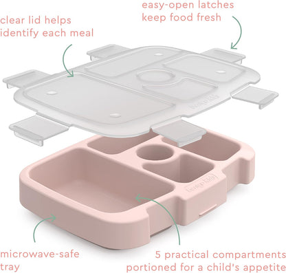 Bentgo® Kids Prints Tray with Transparent Cover - Reusable, BPA-Free, 5-Compartment Meal Prep Container with Built-In Portion Control for Healthy Meals At Home & On the Go (Mermaids in the Sea)