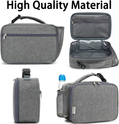 GYEUKHAM Insulated Lunch Box for School, Thermal Reusable Durable Freezable Lunch Bags for Kids Boys Girls Men Women - Small Soft Cooler Portable Lunch Tote Kit for Work Picnic Travel,Black