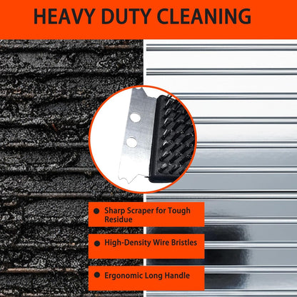 3 Pack Grill Brush for Outdoor Grill Set,Cleaning Kit Tools Heavy Duty Stainless Steel Scraper Scrubber Hand Crank Air Blower Fan Gas Charcoal Smoker Grates Camping BBQ Accessories