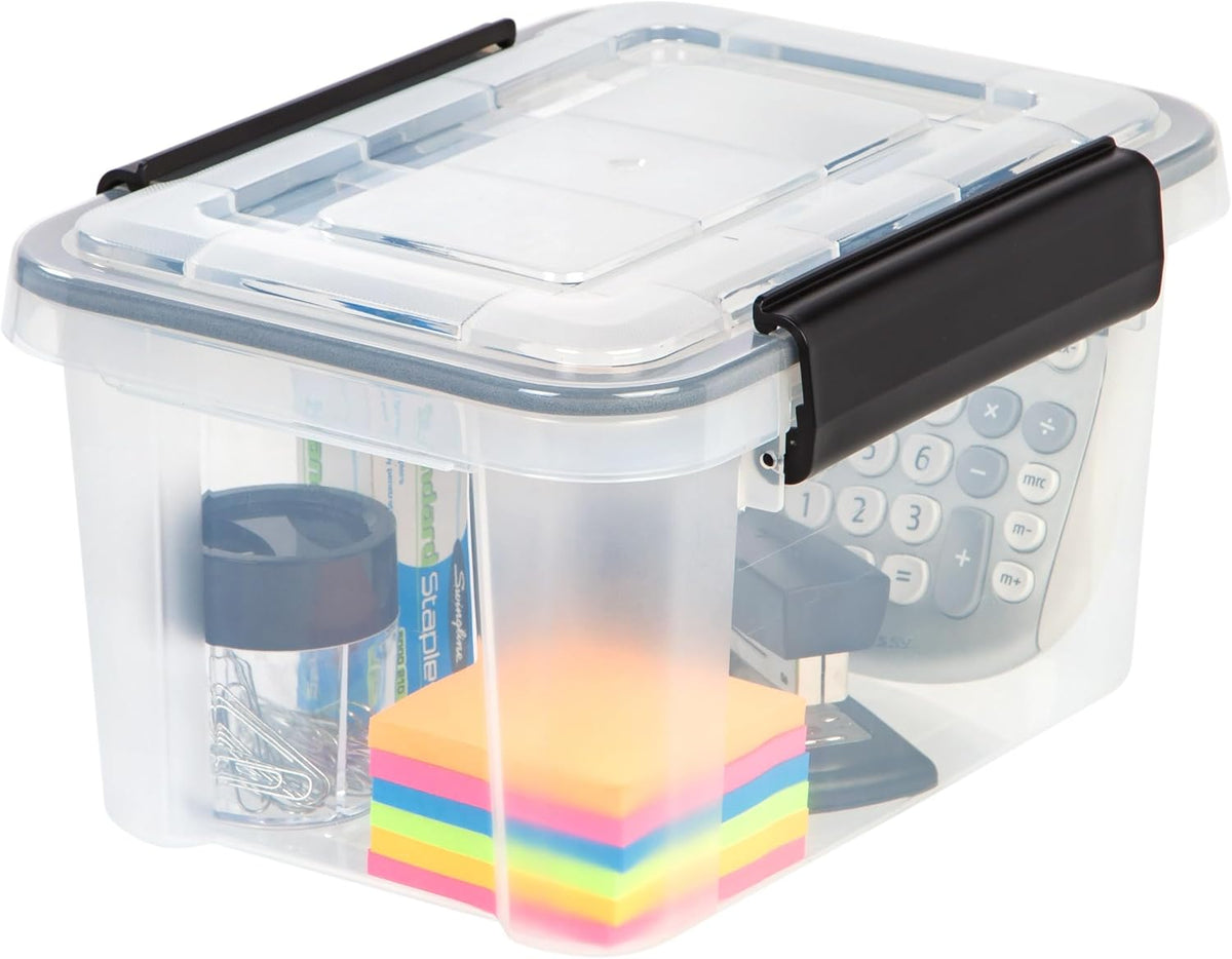 IRIS USA WeatherPro Storage Bins with Lids, 47 Qt, Gasket Seal, 2 Pack | Airtight gasket helps protect clothing, shoes, crafts, keepsakes, and household supplies from moisture and dust.