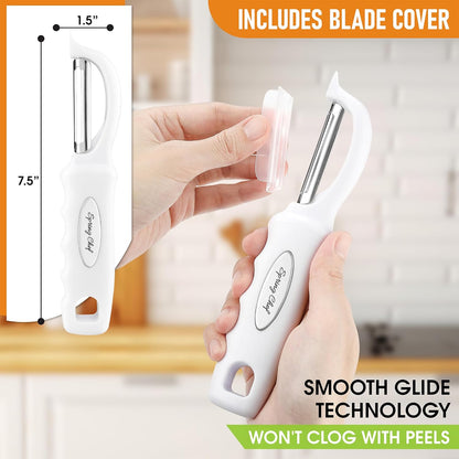 Spring Chef Premium Swivel Vegetable Peeler, Soft Grip Handle and Ultra Sharp Stainless Steel Blades - Perfect Kitchen Peeler For Veggie, Fruit, Potato, Carrot, Apple - Mango